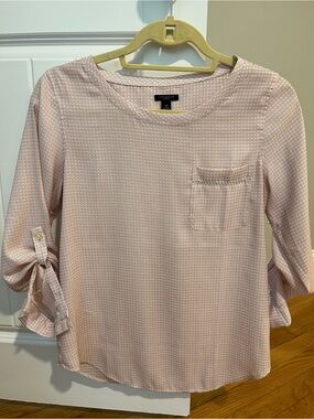 Ann Taylor Pattern Button-Sleeve Blouse